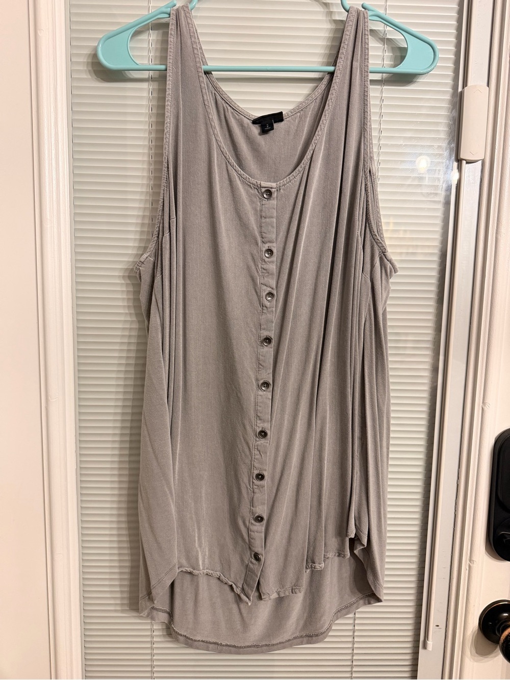 torrid Gray Button-Front Scoop Tank